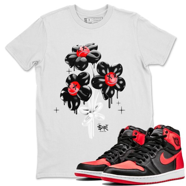 Balloon Bouquet Unisex Short Sleeve Crew Neck Sneaker Tee To Match 1s Satin Bred Jezsport.com