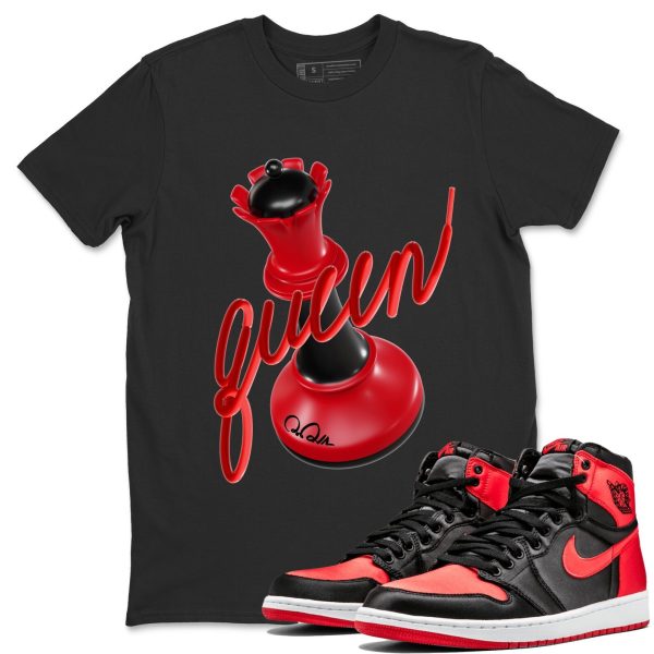 3D Queen Unisex Short Sleeve Crew Neck Sneaker Tee To Match 1s Satin Bred Jezsport.com