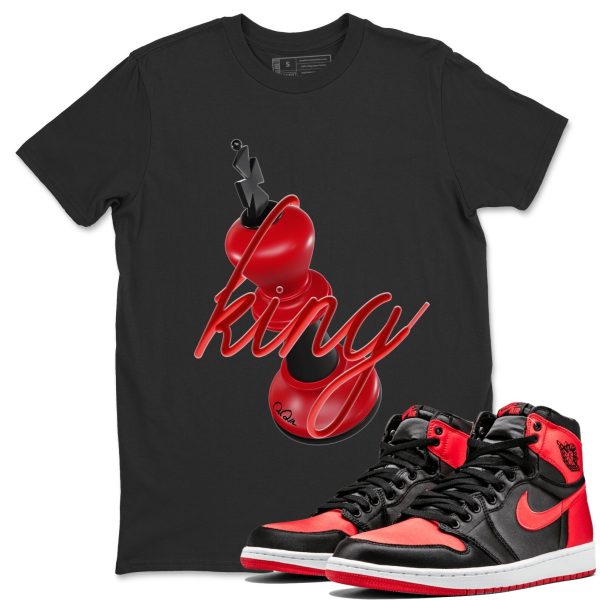 3D King Unisex Short Sleeve Crew Neck Sneaker Tee To Match 1s Satin Bred Jezsport.com