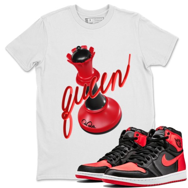 3D Queen Unisex Short Sleeve Crew Neck Sneaker Tee To Match 1s Satin Bred Jezsport.com