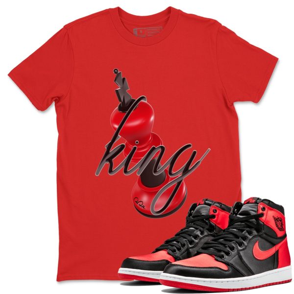 3D King Unisex Short Sleeve Crew Neck Sneaker Tee To Match 1s Satin Bred Jezsport.com