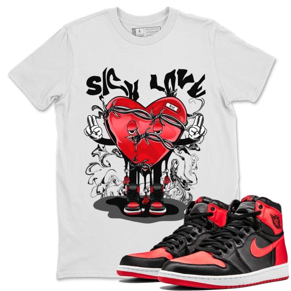 Sick Love Unisex Short Sleeve Crew Neck Sneaker Tee To Match 1s Satin Bred Jezsport.com