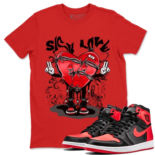 Sick Love Unisex Short Sleeve Crew Neck Sneaker Tee To Match 1s Satin Bred Jezsport.com