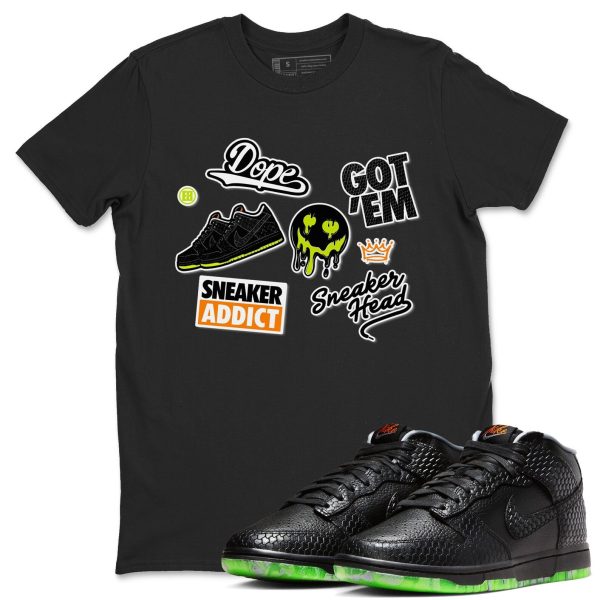 Sneakerhead Sticker Special Halloween Costume Short Sleeve Sneaker Tee Match To Match Dunks Mid Halloween Jezsport.com