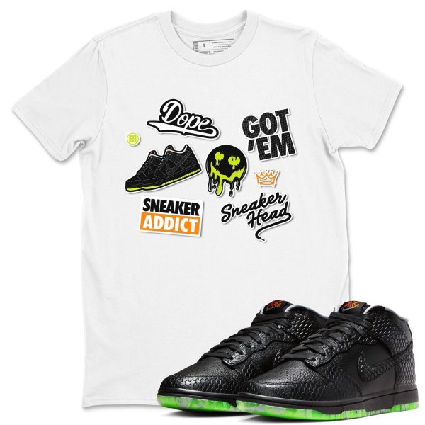 Sneakerhead Sticker Special Halloween Costume Short Sleeve Sneaker Tee Match To Match Dunks Mid Halloween Jezsport.com