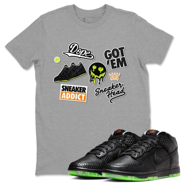 Sneakerhead Sticker Special Halloween Costume Short Sleeve Sneaker Tee Match To Match Dunks Mid Halloween Jezsport.com