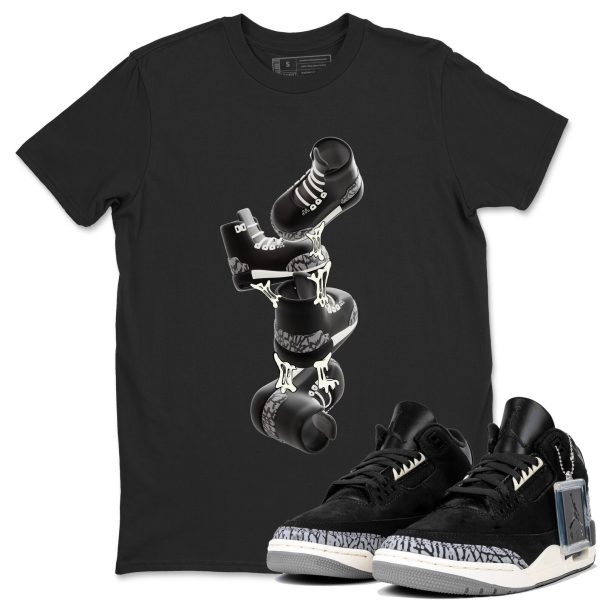 Gum Stuck On Shoes Unisex Crew Neck Short Sleeve Sneaker Tee - Shirt To Match 3s Off Noir Jezsport.com