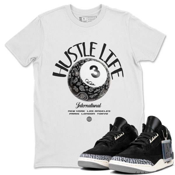 Hustle Life Unisex Crew Neck Short Sleeve Sneaker Tee Sneaker Tee - Casual Unisex Cotton Sneaker T-Shirt To Match Shirt To Match 3s Off Noir Jezsport.com