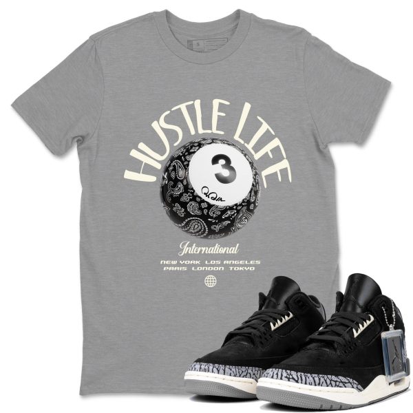 Hustle Life Unisex Crew Neck Short Sleeve Sneaker Tee Sneaker Tee - Casual Unisex Cotton Sneaker T-Shirt To Match Shirt To Match 3s Off Noir Jezsport.com