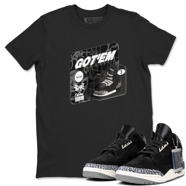 Vintage Toy Packaging Unisex Crew Neck Short Sleeve Sneaker Tee - Shirt To Match 3s Off Noir Jezsport.com