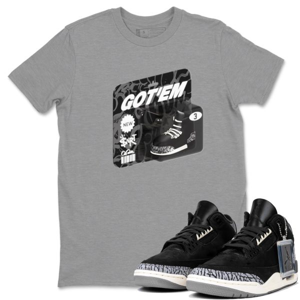 Vintage Toy Packaging Unisex Crew Neck Short Sleeve Sneaker Tee - Shirt To Match 3s Off Noir Jezsport.com