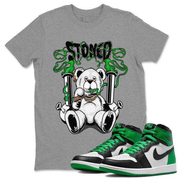 Stoned Bear Design Shirt - Unisex Streetwear Lucky Green T-Shirts To Match 1s Celtics Jezsport.com