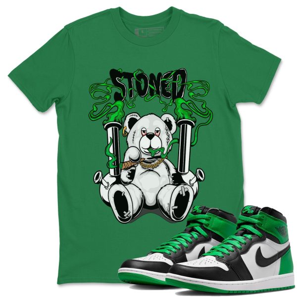 Stoned Bear Design Shirt - Unisex Streetwear Lucky Green T-Shirts To Match 1s Celtics Jezsport.com