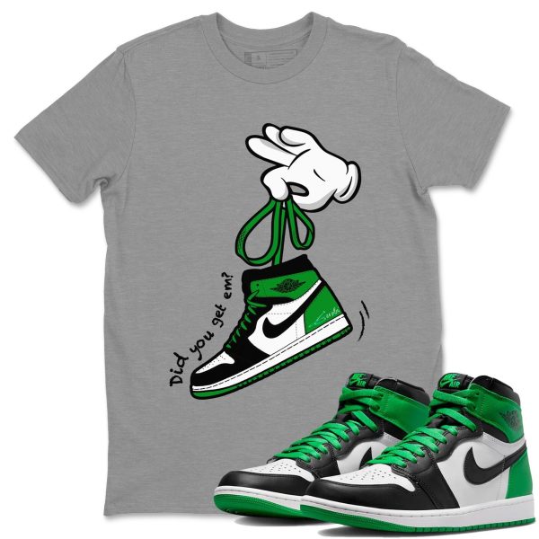 Cartoon Hands Lucky Green T-Shirt - Unisex Cotton Sneaker Matching Shirts To Match 1s Celtics Jezsport.com