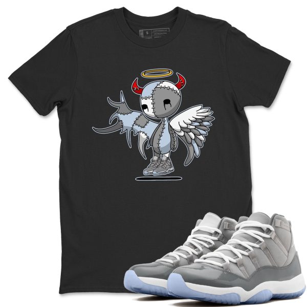 Devil Angel Unisex Short Sleeve Sneaker Tee - Shirt To Match 11s Retro Cool Grey Jezsport.com