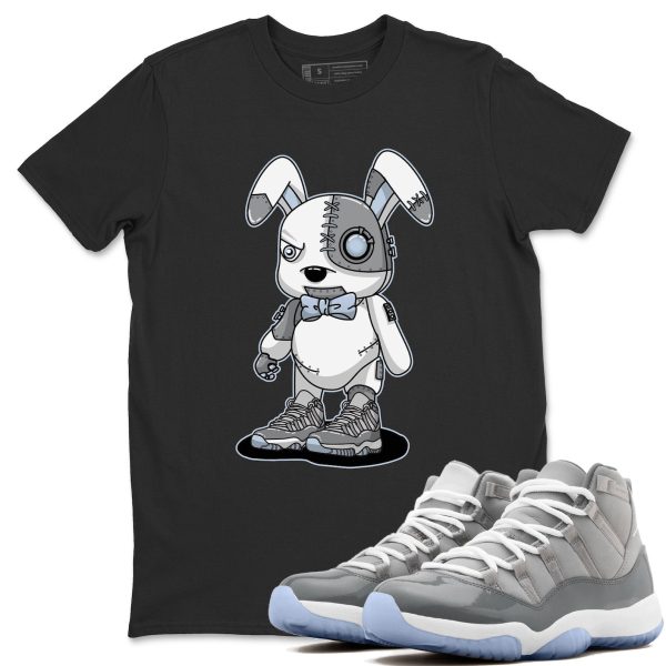 Cyborg Bunny Unisex Short Sleeve Sneaker Tee - Shirt To Match 11s Retro Cool Grey Jezsport.com