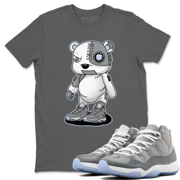 Cyborg Bear Unisex Short Sleeve Sneaker Tee - Shirt To Match 11s Retro Cool Grey Jezsport.com