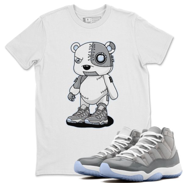 Cyborg Bear Unisex Short Sleeve Sneaker Tee - Shirt To Match 11s Retro Cool Grey Jezsport.com