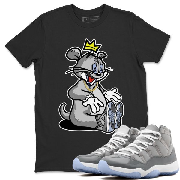 Hungry Cat Unisex Short Sleeve Sneaker Tee - Shirt To Match 11s Retro Cool Grey Jezsport.com