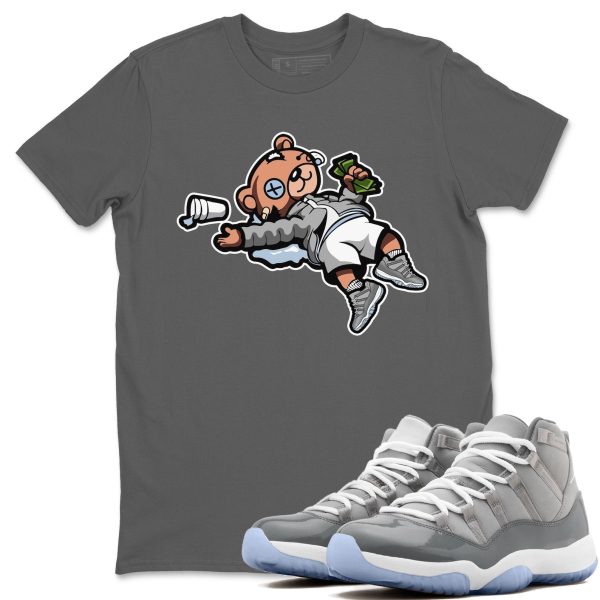 Drunk Teddy Bear Unisex Short Sleeve Sneaker Tee - Shirt To Match 11s Retro Cool Grey Jezsport.com