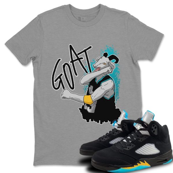 Screaming Goat Unisex Short Sleeve Sneaker Tee - Shirt To Match 5s Retro Aqua Jezsport.com