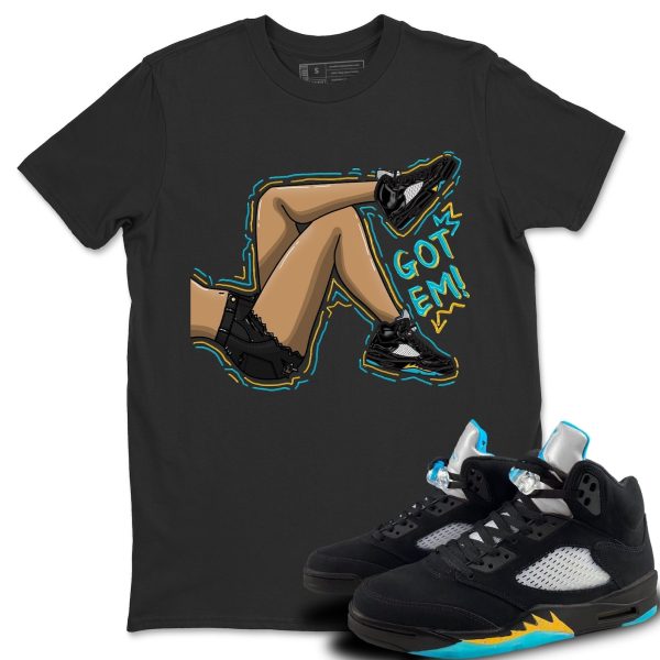 Got Em Legs Unisex Short Sleeve Sneaker Tee - Shirt To Match 5s Retro Aqua Jezsport.com