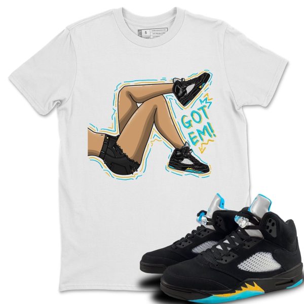 Got Em Legs Unisex Short Sleeve Sneaker Tee - Shirt To Match 5s Retro Aqua Jezsport.com