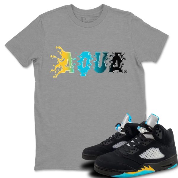 Aqua Unisex Short Sleeve Sneaker Tee - Shirt To Match 5s Retro Aqua Jezsport.com