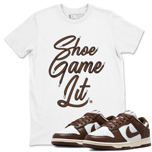 Shoe Game Lit Shoe Lace Sneaker Tee - Casual Unisex Cotton Sneaker T-Shirt To Match Dunks Cacao Wow Jezsport.com