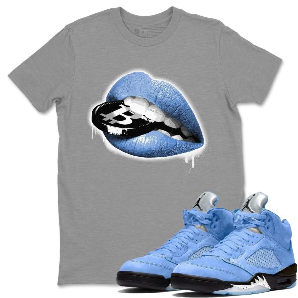 Lips Coin Sneaker Tee - Casual Unisex Cotton Sneaker T-Shirt To Match 5s Retro UNC Jezsport.com