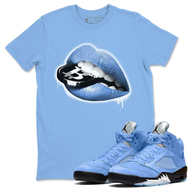 Lips Coin Sneaker Tee - Casual Unisex Cotton Sneaker T-Shirt To Match 5s Retro UNC Jezsport.com