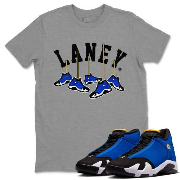 Hanging Sneakers Unisex Crew Neck Sneaker Matching Tee Shirt To Match Laney 14s Unisex Sneaker Tee Jezsport.com