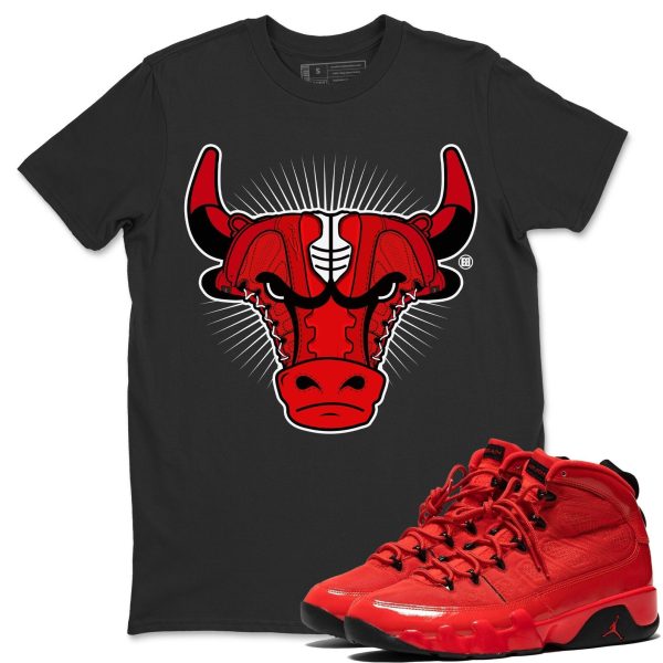 Sneaker Bull Head Sneaker Tee - Casual Unisex Cotton Sneaker T-Shirt To Match 9s Chile Red Jezsport.com