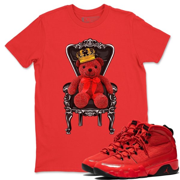 Royal Bear Sneaker Tee - Casual Unisex Cotton Sneaker T-Shirt To Match 9s Chile Red Jezsport.com