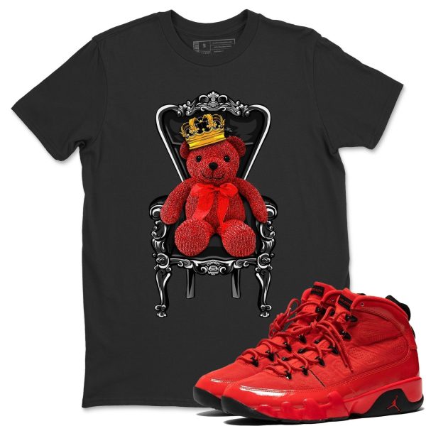 Royal Bear Sneaker Tee - Casual Unisex Cotton Sneaker T-Shirt To Match 9s Chile Red Jezsport.com