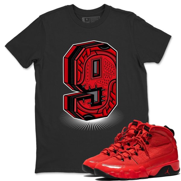 Nine Statue Sneaker Tee - Casual Unisex Cotton Sneaker T-Shirt To Match 9s Chile Red Jezsport.com