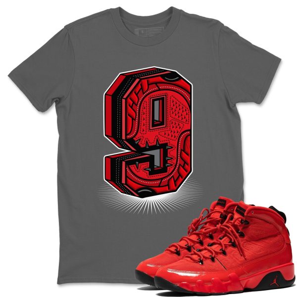 Nine Statue Sneaker Tee - Casual Unisex Cotton Sneaker T-Shirt To Match 9s Chile Red Jezsport.com