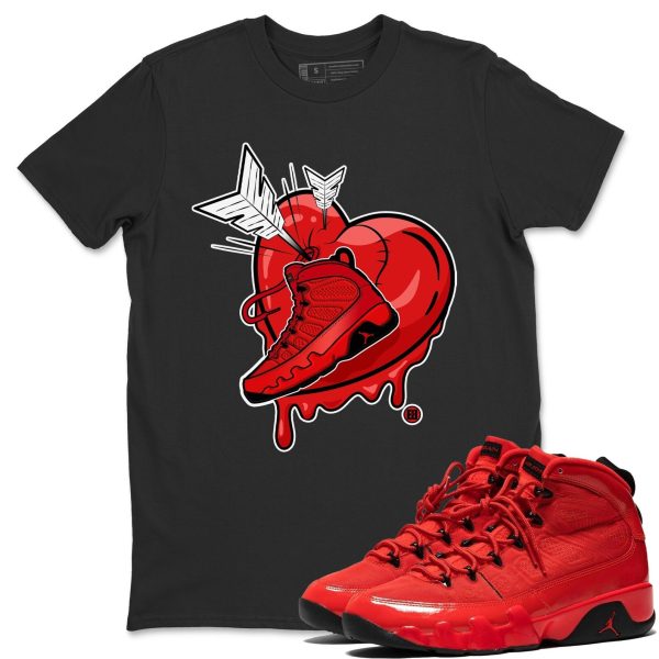 Mad In Love - Casual Unisex Cotton Sneaker T-Shirt To Match 9s Chile Red Jezsport.com