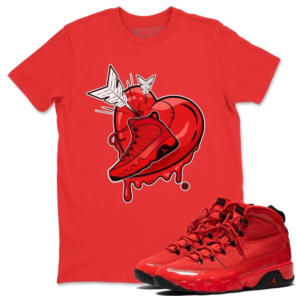 Mad In Love - Casual Unisex Cotton Sneaker T-Shirt To Match 9s Chile Red Jezsport.com