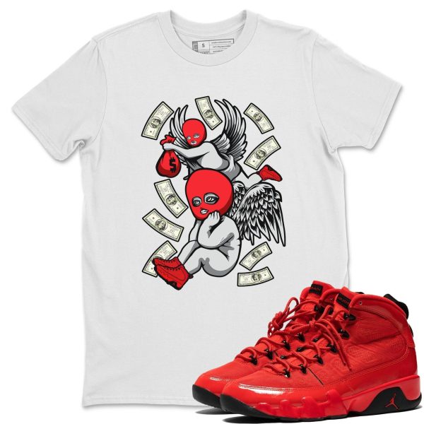 Hustle Angels - Casual Unisex Cotton Sneaker T-Shirt To Match 9s Chile Red Jezsport.com