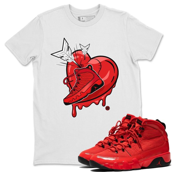 Mad In Love - Casual Unisex Cotton Sneaker T-Shirt To Match 9s Chile Red Jezsport.com