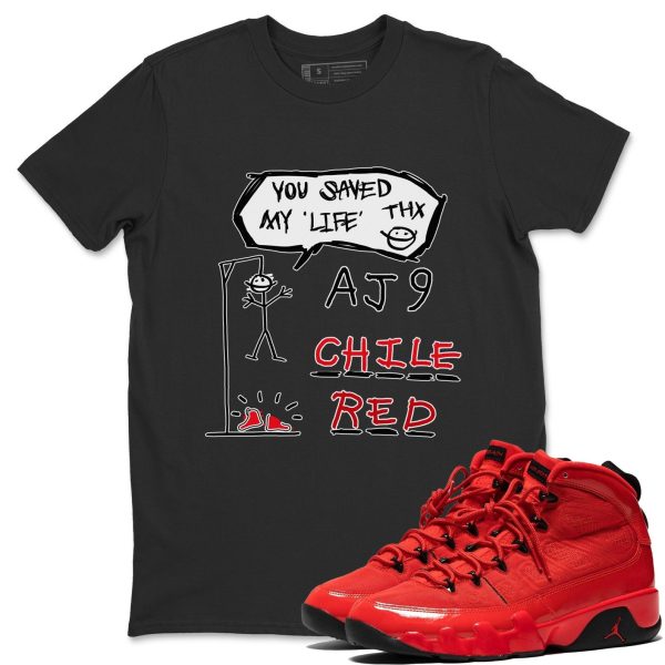 Hangman - Casual Unisex Cotton Sneaker T-Shirt To Match 9s Chile Red Jezsport.com