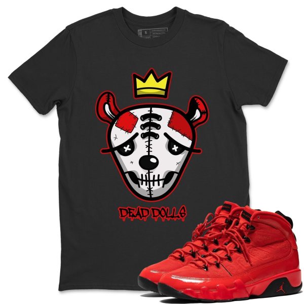 Dead Dolls Face - Casual Unisex Cotton Sneaker T-Shirt To Match 9s Chile Red Jezsport.com