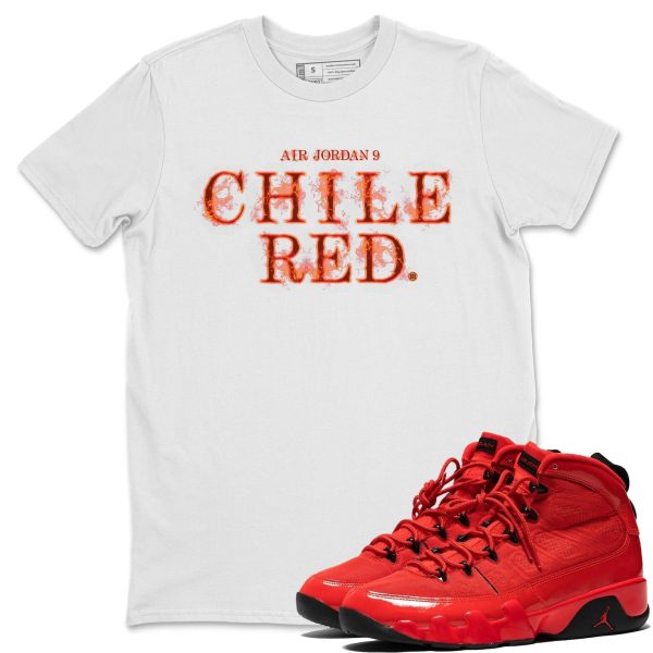 Fire Letters - Casual Unisex Cotton Sneaker T-Shirt To Match 9s Chile Red Jezsport.com