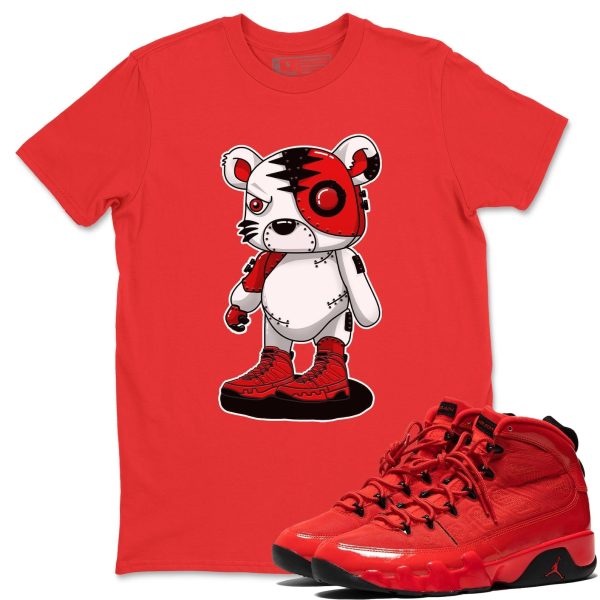 Cyborg Tiger - Casual Unisex Cotton Sneaker T-Shirt To Match 9s Chile Red Jezsport.com