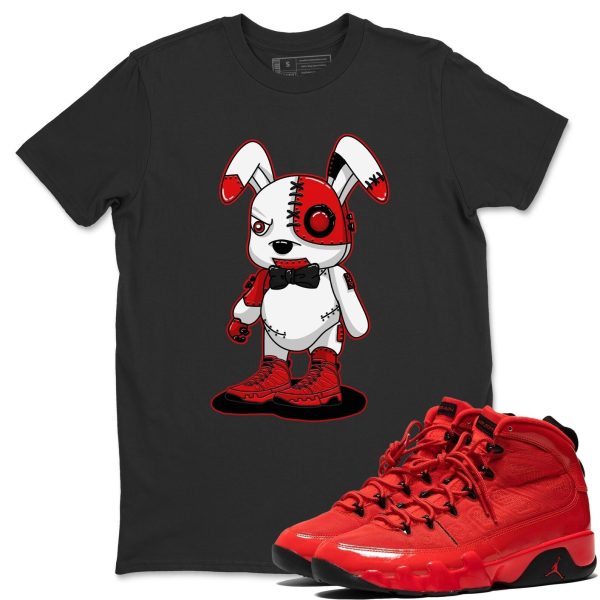 Cyborg Bunny - Casual Unisex Cotton Sneaker T-Shirt To Match 9s Chile Red Jezsport.com