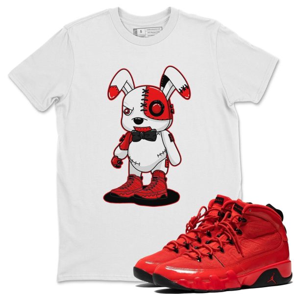 Cyborg Bunny - Casual Unisex Cotton Sneaker T-Shirt To Match 9s Chile Red Jezsport.com