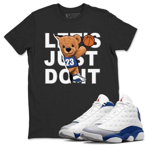 Rip Out Bear Sneaker Tee - Casual Unisex Cotton Sneaker T-Shirt To Match 13s French Blue Jezsport.com