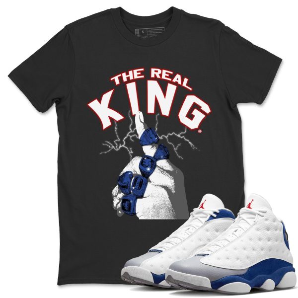 The Real King Sneaker Tee - Casual Unisex Cotton Sneaker T-Shirt To Match 13s French Blue Jezsport.com