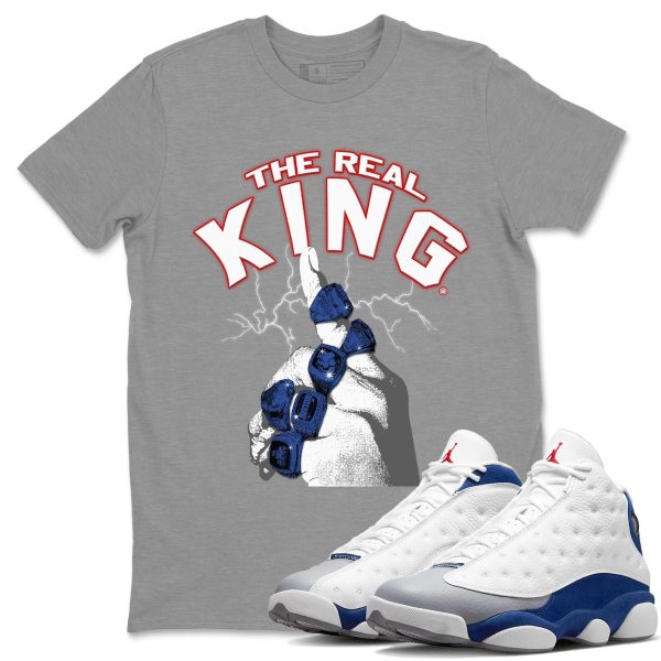 The Real King Sneaker Tee - Casual Unisex Cotton Sneaker T-Shirt To Match 13s French Blue Jezsport.com